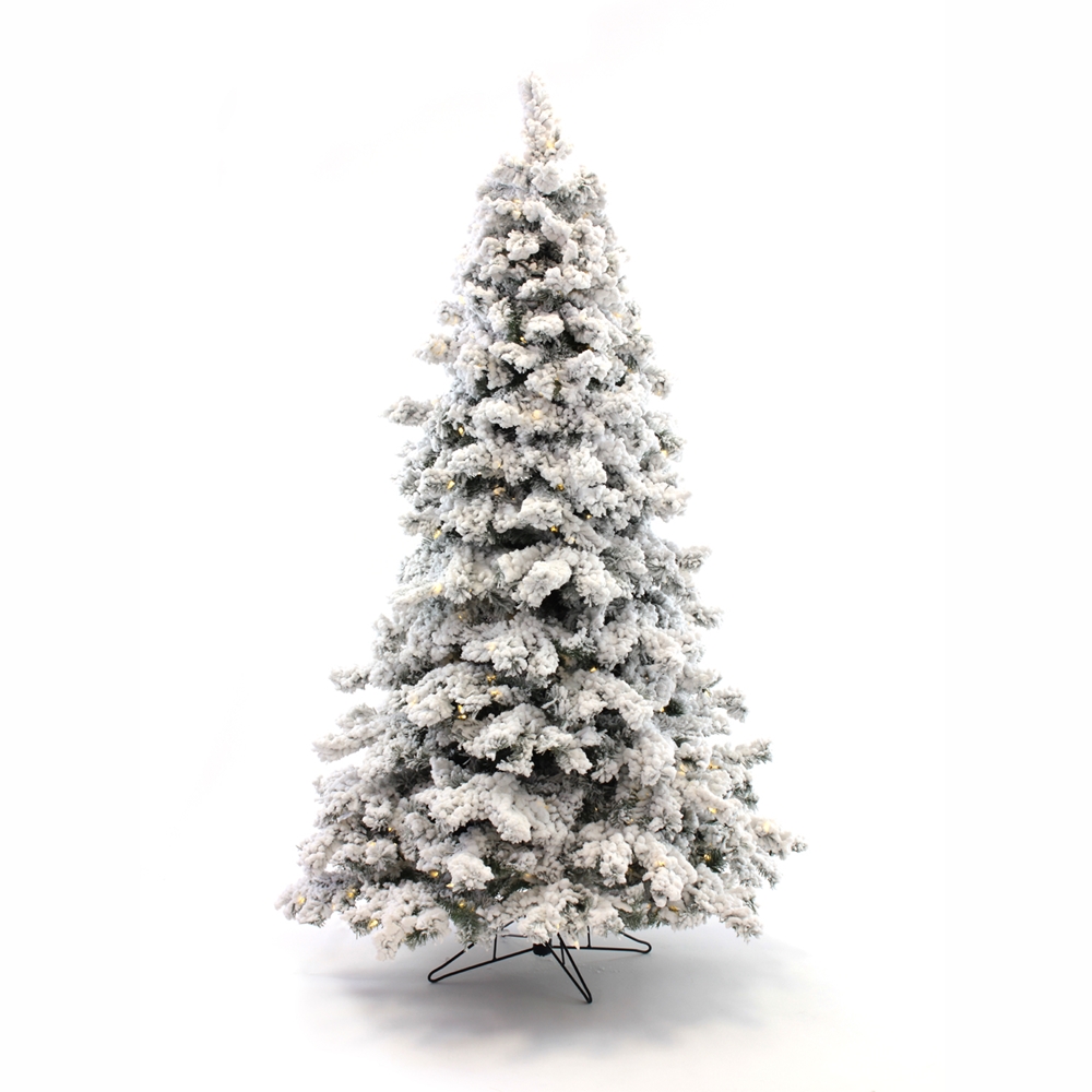 7.5ft Prelit Christmas Tree – Heavy Flocked – Theperfectco.com